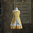 Ärmellose knielangen Yellow Cotton Kids Lolita Kleid