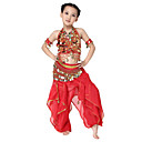 Dancewear Chiffon Belly Dance Outfits Top and Belt and Bottom For Children