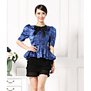 MENGBARTER seda plisado blusa Bow