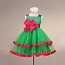 Bella senza maniche da sposa / sera abito Flower Girl Tulle / Raso