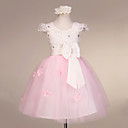 Lovely Short Cap Sleeve Tulle/Satin Wedding/Evening Flower Girl Dress