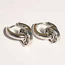 Brand New Sterling Silver Hoop Earrings With Simulated Diamond (yww020)