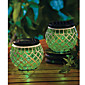 Green Solar Glass Mosaic Garden Patio Lights Sun Jar Lamp